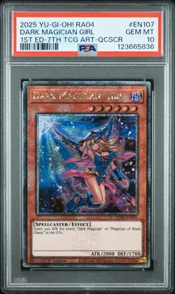 Yugioh PSA 10 2025 Dark Magician Girl RA04-EN107 QCR 1st Edition "7th Art" *5836 - Image 1