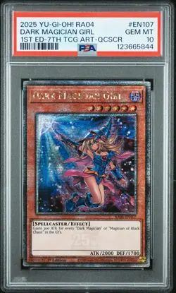 Yugioh PSA 10 2025 Dark Magician Girl RA04-EN107 QCR 1st Edition "7th Art" *5844 - Image 1