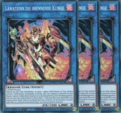 yugioh 3x Lawateinn die brennende Klinge DOOD-DE053 SUPER RARE 1AUFLAGE DEUTSCH - Image 1