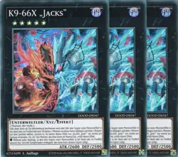 yugioh 3x K9-66X „Jacks“ DOOD-DE047 SUPER RARE 1AUFLAGE DEUTSCH - Image 1