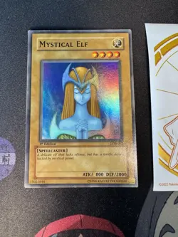 2002 YUGIOH 1ST Edition LOB-062 MYSTICAL ELF SUPER RARE Glossy NA 074💎LP +💎 - Image 3