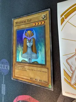 2002 YUGIOH 1ST Edition LOB-062 MYSTICAL ELF SUPER RARE Glossy NA 074💎LP +💎 - Image 4