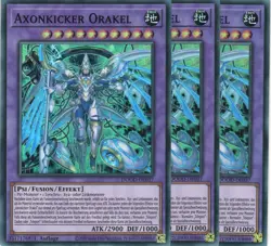 yugioh 3x Axonkicker Orakel DOOD-DE037 SUPER RARE 1AUFLAGE DEUTSCH - Image 1