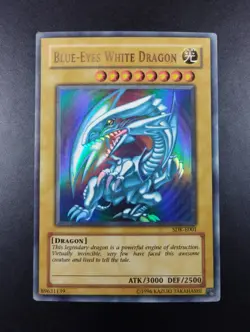 YUGIOH 2002 | BLUE-EYES W. DRAGON | SDK-E001 | OLD PRINT | VG - EXCELLENT (MP) - Image 1