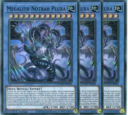 yugioh 3x Megalith Notrah Plura DOOD-DE034 SUPER RARE 1AUFLAGE DEUTSCH - Image 1