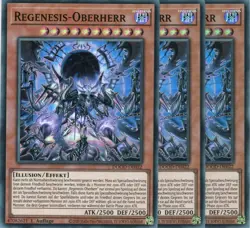 yugioh 3x Regenesis-Oberherr DOOD-DE022 SUPER RARE 1AUFLAGE DEUTSCH - Image 1