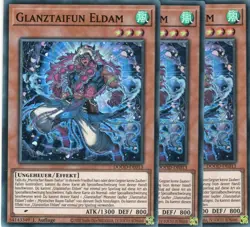 yugioh 3x Glanztaifun Eldam DOOD-DE013 SUPER RARE 1AUFLAGE DEUTSCH - Image 1