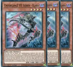 yugioh 3x UntergangZ VII Sieben - Elara DOOD-DE010 SUPER RARE 1AUFLAGE DEUTSCH - Image 1