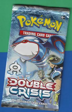 Pokemon "Double Crisis" 7-Card Sealed Booster Pack (Aqua) X1 - Image 1