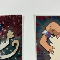 Mankey, Primeape Set (1999) Topps Pokemon Card TV Animation #56/#57 Holo Foil MP - Image 4