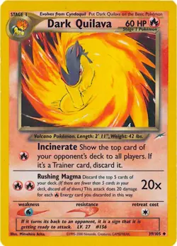 Dark Quilava 39/105 Neo Destiny Lightly Played Pokemon Card - Image 1