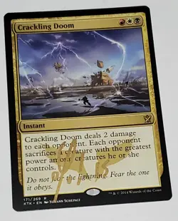 MTG CRACKLING DOOM SIGNED BY ARTIST - Image 1