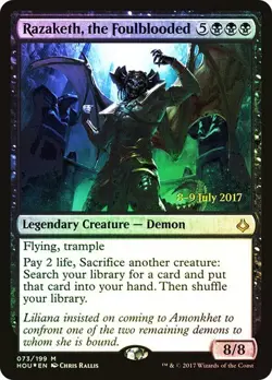 LP Prerelease Foil Razaketh, the Foulblooded, Hour of Devastation, Magic, 73 - Image 1