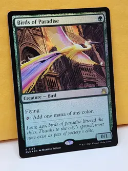 1 FOIL Birds of Paradise, NM, Ravnica Remastered (RVR), Magic the Gathering, MtG - Image 3
