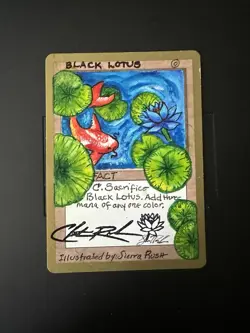 MTG Brussels 2000 World Champ W/ Hand Paint Acrylic Black Lotus By Sierra Rush - Image 1