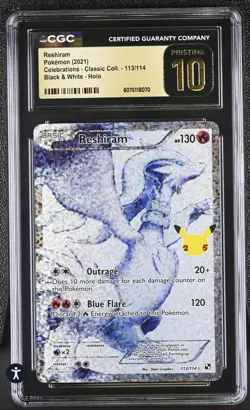 Pokemon Celebrations Reshiram 113/114 CGC PRISTINE 10 - Image 1