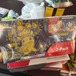 Pokemon Surging Sparks ETB + Booster Bundle Costco 2 Pack Factory Sealed - Image 1