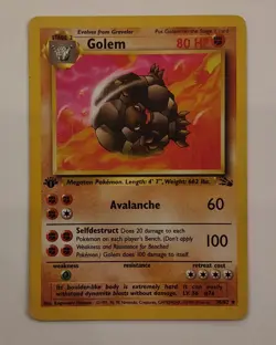 1st Edition Golem 36/62 Pokemon TCG WOTC Base Set Fossil LP - Image 1