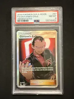 PSA 8 GIOVANNI'S EXILE 67 SUN & MOON HIDDEN FATES 2019 POKEMON - Image 3