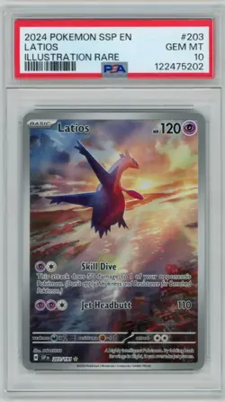2024 Pokemon Surging Sparks Latios 203/191 Illustration Rare PSA 10 - Image 1