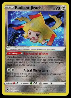 Pokemon SWSH12: Silver Tempest 120/195 Radiant Jirachi - Image 1