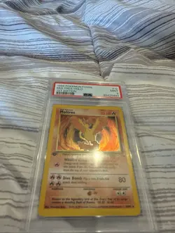1999 Pokemon Fossil Moltres Holo 1st Edition #12/62 PSA 9 - Image 2
