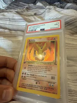 1999 Pokemon Fossil Moltres Holo 1st Edition #12/62 PSA 9 - Image 4