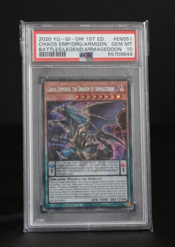 Chaos Emperor The Dragon Of Armageddon PSA 10 Gem Mint BLAR-EN051 Yugioh 1st ed - Image 1