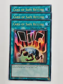 Yu Gi Oh - 3x MP25-EN297 Card of Safe Return - Ultra Rare - Image 1