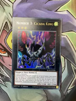 BLAR-EN028 Number 3: Cicada King Ultra Rare 1st Edition NM Yugioh Card - Image 1