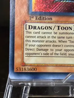 Yugioh! Blue Eyes Toon Dragon Secret Rare MRL-000 1st Edition NM VINTAGE - Image 5