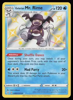 Galarian Mr. Rime SV021/SV122 Shiny Holo Rare Shining Fates Pokemon Card - Image 1