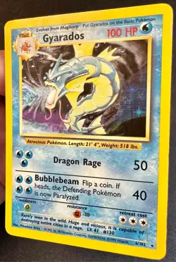 Gyarados 6/102 1999 Base Set Pokemon Card TCG WOTC Vintage Nintendo Holo Rare Mp - Image 2