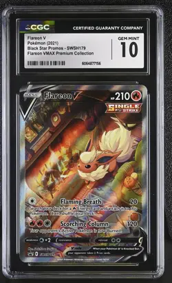 CGC 10 GEM MINT Flareon V 2021 Black Star Promos SWSH179 Pokemon Card - Image 1