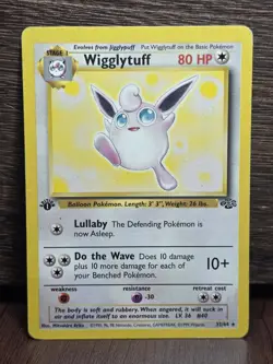 Wigglytuff 32/64 Jungle 1st Edition Regular Pokemon Card Vintage MP - Image 1