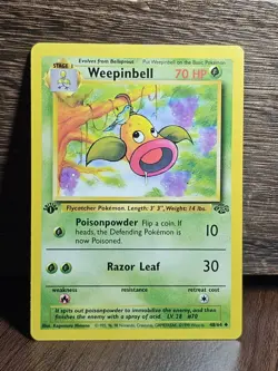 Weepinbell 48/64 Uncommon Jungle 1st Edition Non Holo Pokemon Card LP - Image 1
