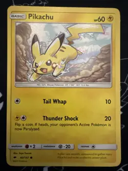 Pokemon Card Pikachu Burning Shadows Common 40/147 Near Mint - Image 1