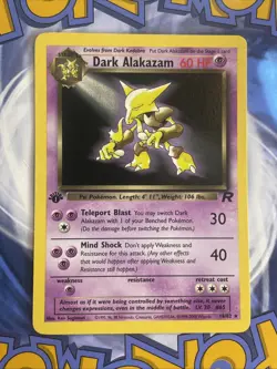 Dark Alakazam 18/82 Non-Holo Rare 1st Edition Team Rocket Pokemon Card NM - Image 1