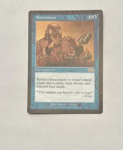Attunement Urza's Saga LP Blue Rare MAGIC THE GATHERING MTG Free Shipping - Image 1