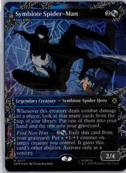 Symbiote Spider-Man (Borderless) 217 MTG Marvel's Spider-Man FOIL NM/M - Image 1
