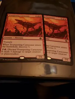MTG TRUMPETING CARNOSAUR X4 LOST CAVERNS OF IXALAN RARE - Image 1