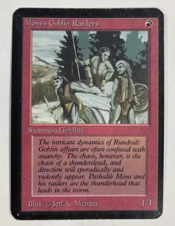 Mons’s Goblin Raiders Alpha MP Moderate Play MTG Magic The Gathering - Image 1