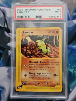 2003 Pokemon Aquapolis Larvitar 89/147 #89 Graded PSA 9 Mint - Image 1