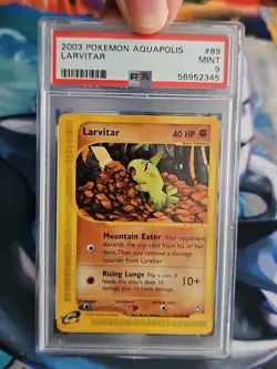 2003 Pokemon Aquapolis Larvitar 89/147 #89 Graded PSA 9 Mint - Image 3
