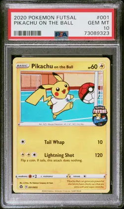 POKEMON SWORD & SHIELD FUTSAL PIKACHU ON THE BALL #1 PSA 10 GEM MINT #73089323 - Image 1