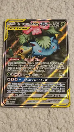 Venusaur & Snivy GX SM229 Tag-Team Pokemon Sun & Moon Black Star PromoPack Fresh - Image 2