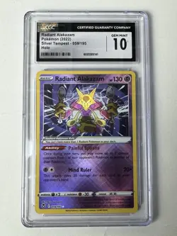 CGC 10 GEM MINT Radiant Alakazam 059/195 Silver Tempest Holo Rare Pokemon - Image 1