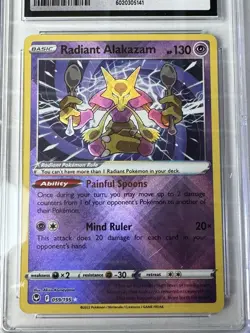 CGC 10 GEM MINT Radiant Alakazam 059/195 Silver Tempest Holo Rare Pokemon - Image 2