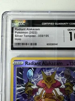 CGC 10 GEM MINT Radiant Alakazam 059/195 Silver Tempest Holo Rare Pokemon - Image 3