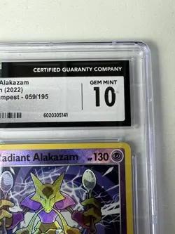CGC 10 GEM MINT Radiant Alakazam 059/195 Silver Tempest Holo Rare Pokemon - Image 4